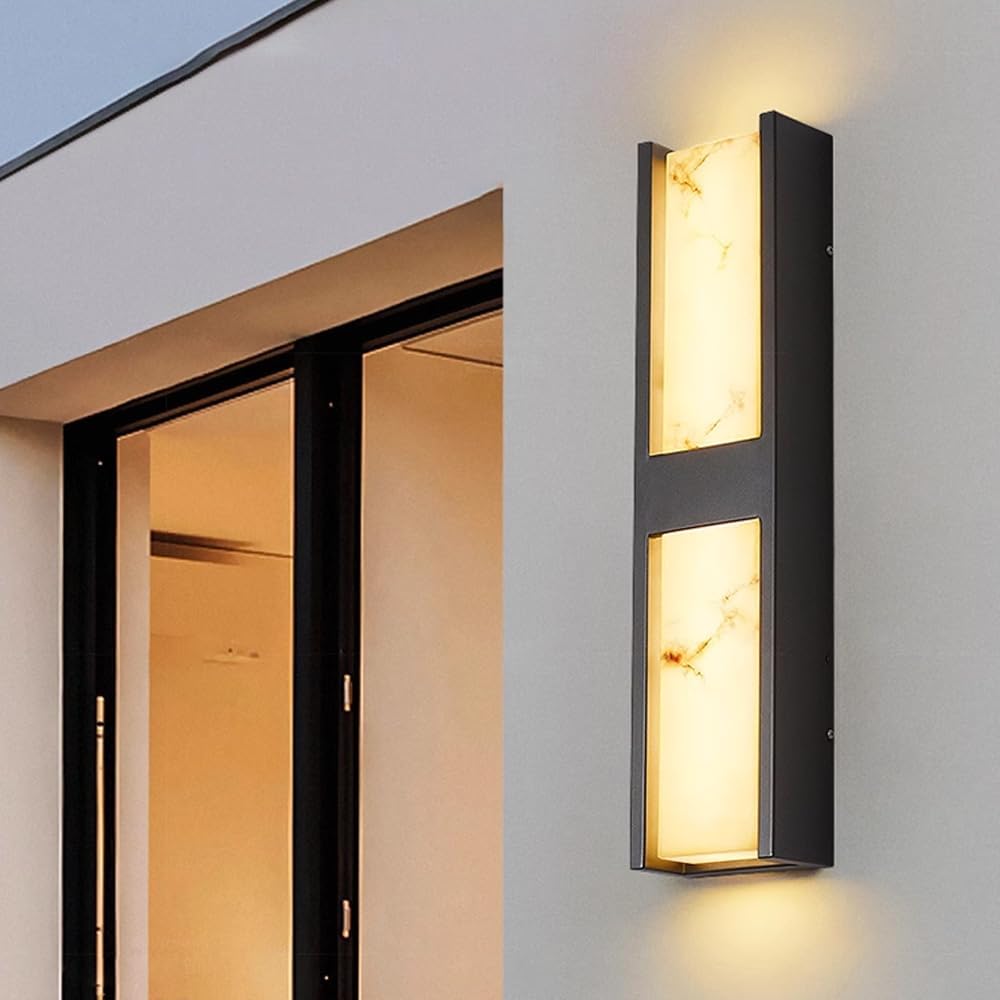 Marble Texture LED Outdoor Wall Sconce 24.8"