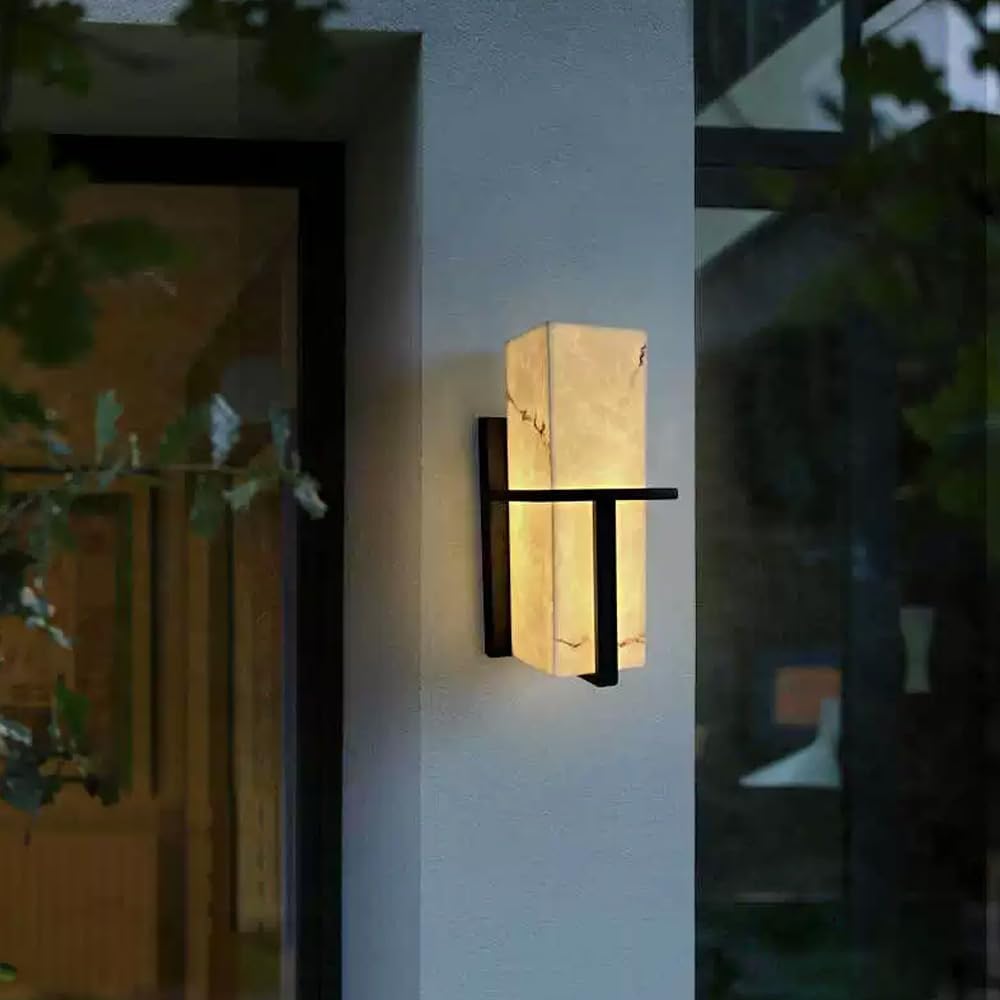 Marble Texture LED Outdoor Wall Sconce