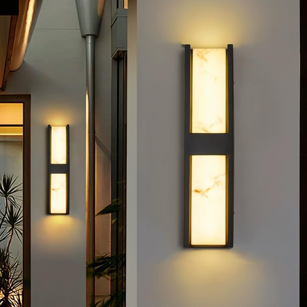 Marble Texture LED Outdoor Wall Sconce 24.8"