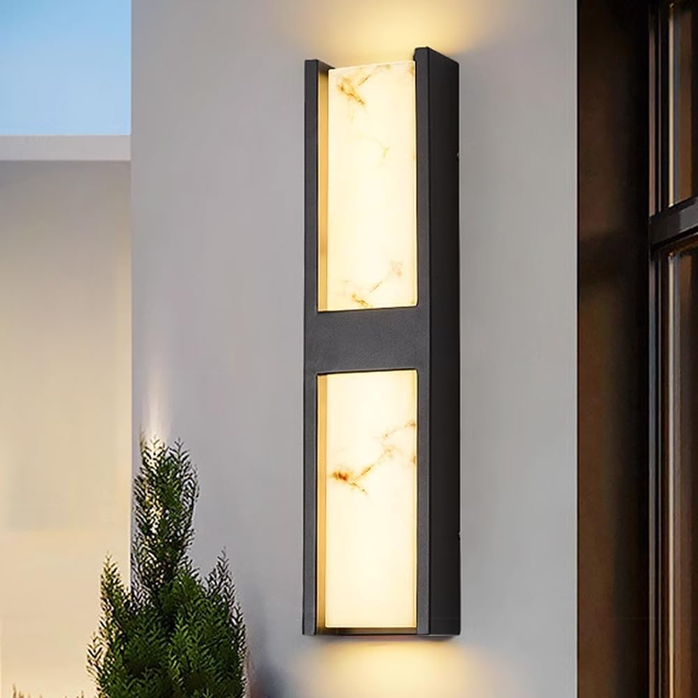 Marble Texture LED Outdoor Wall Sconce 24.8"