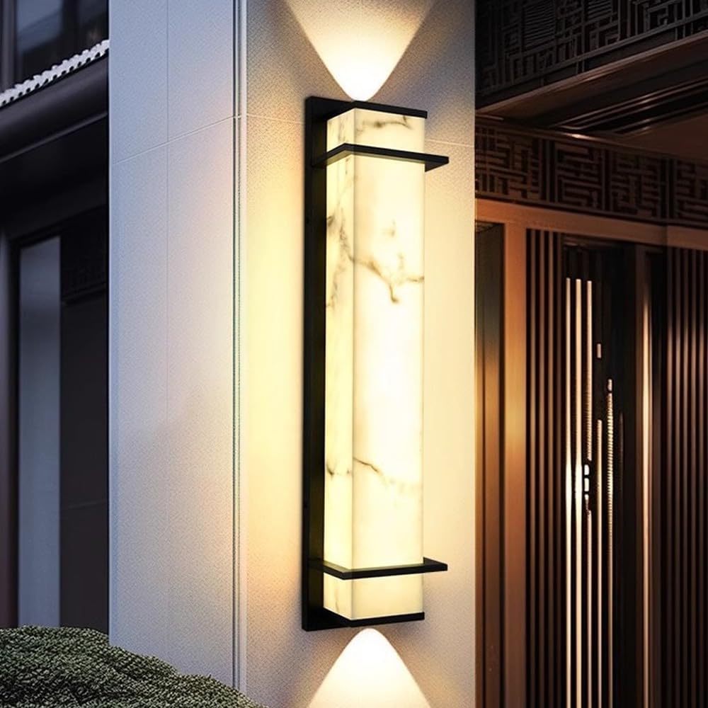 Marble Texture LED Outdoor Square Wall Sconce