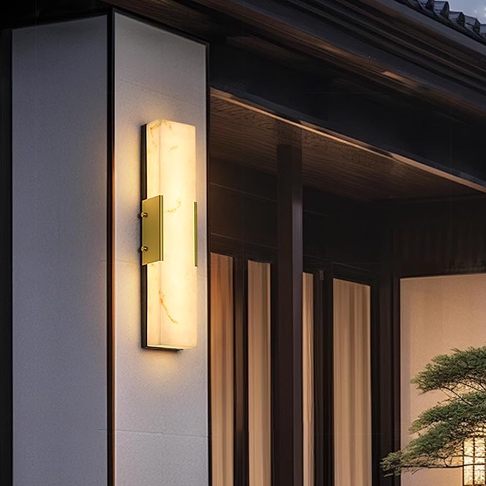 Marble Texture LED Outdoor Square Wall Sconce
