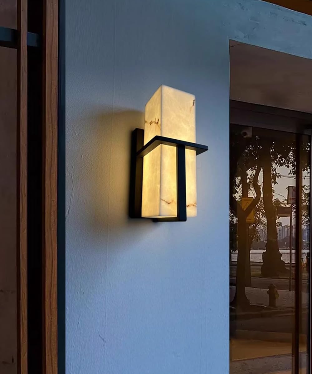 Marble Texture LED Outdoor Wall Sconce