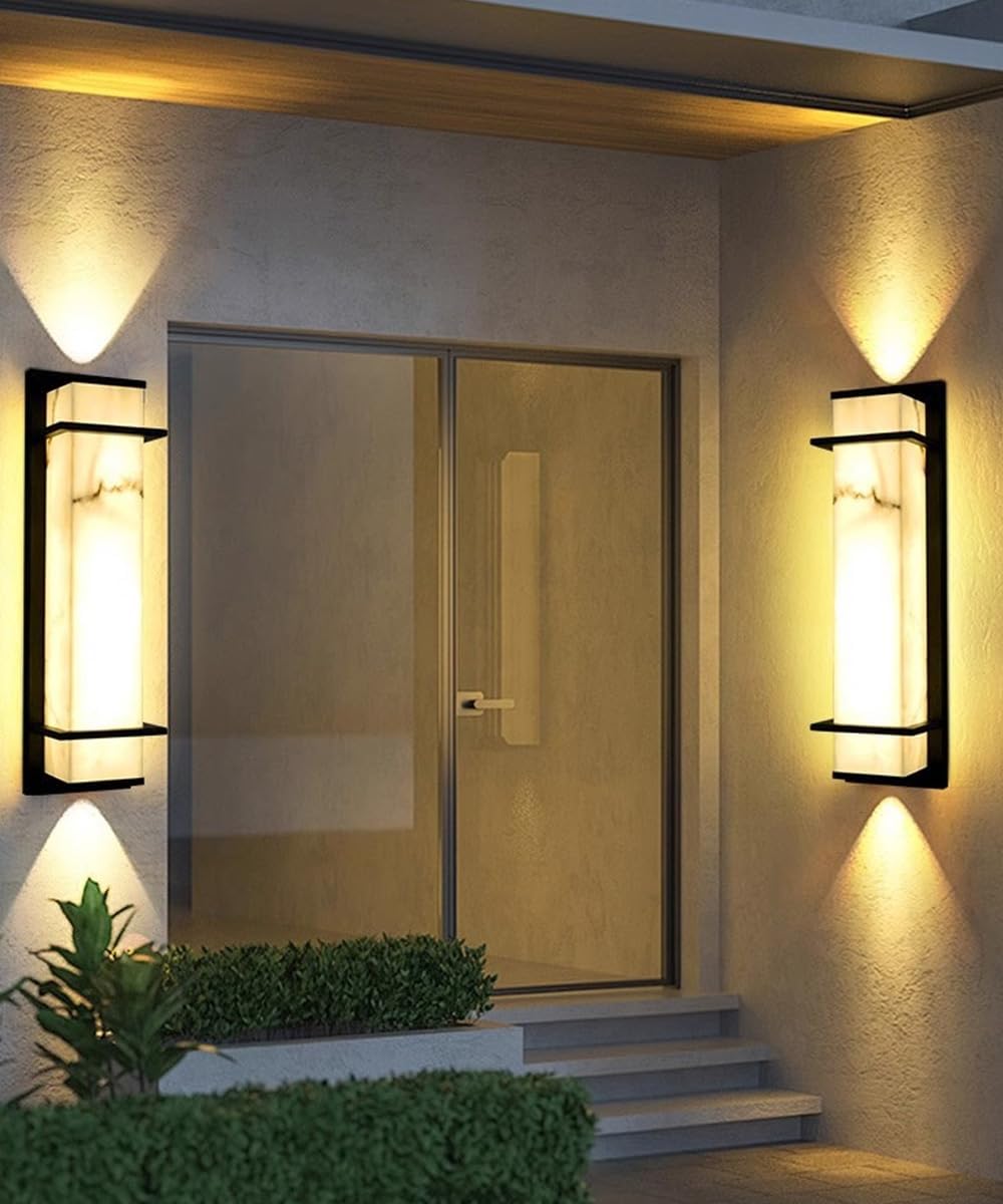 Marble Texture LED Outdoor Square Wall Sconce