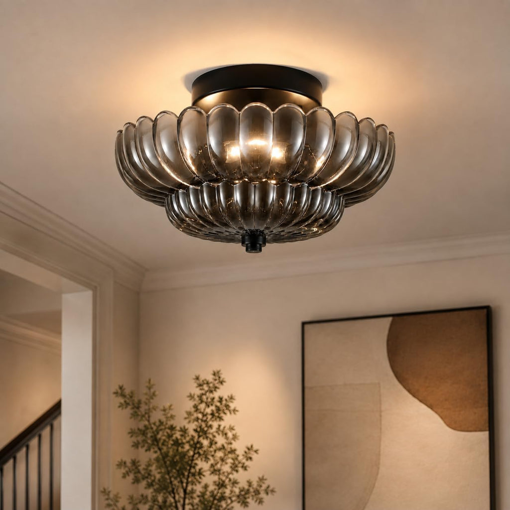 Modern Semi Flush Ceiling Light Black