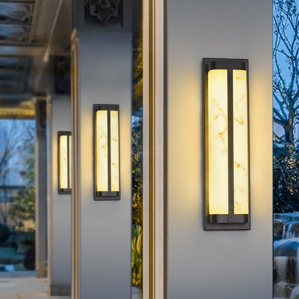 LED Outdoor Wall Sconce Marble Texture