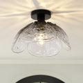 Vintage Smoke Glass Semi Flush Ceiling Light