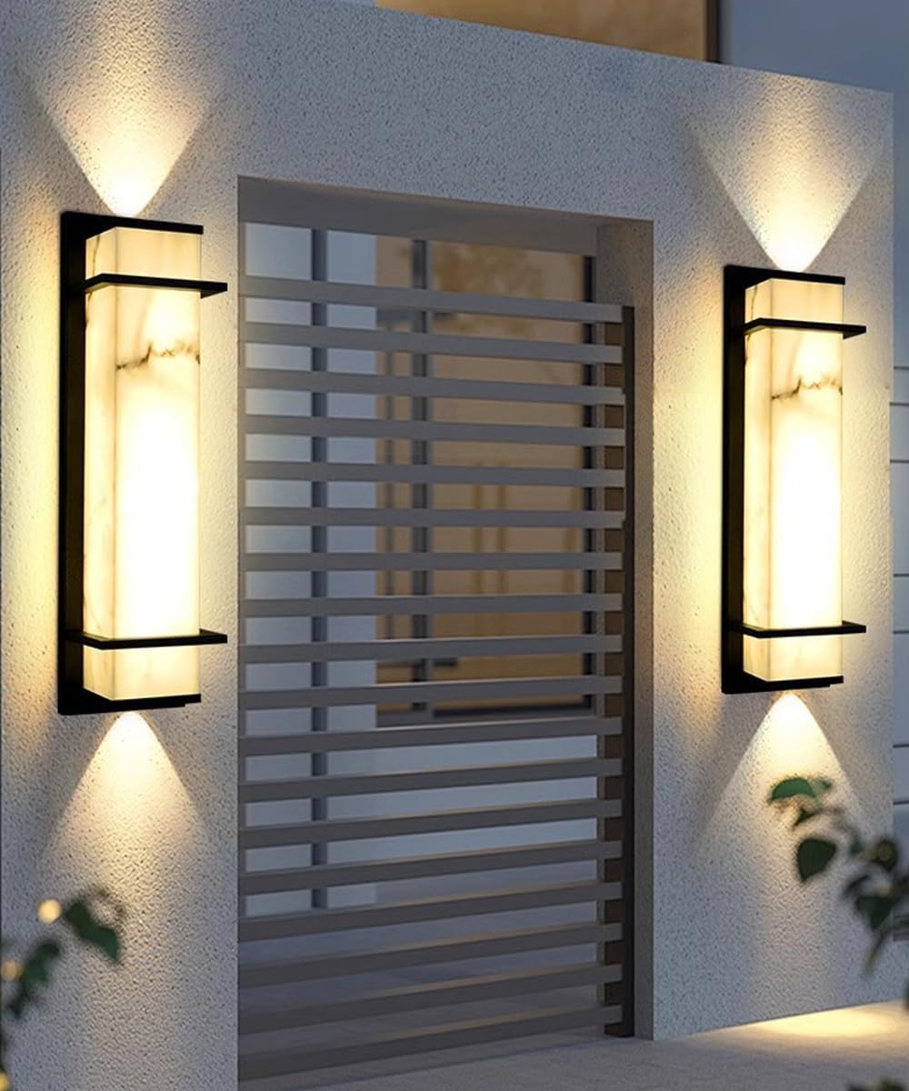 Marble Texture LED Outdoor Square Wall Sconce