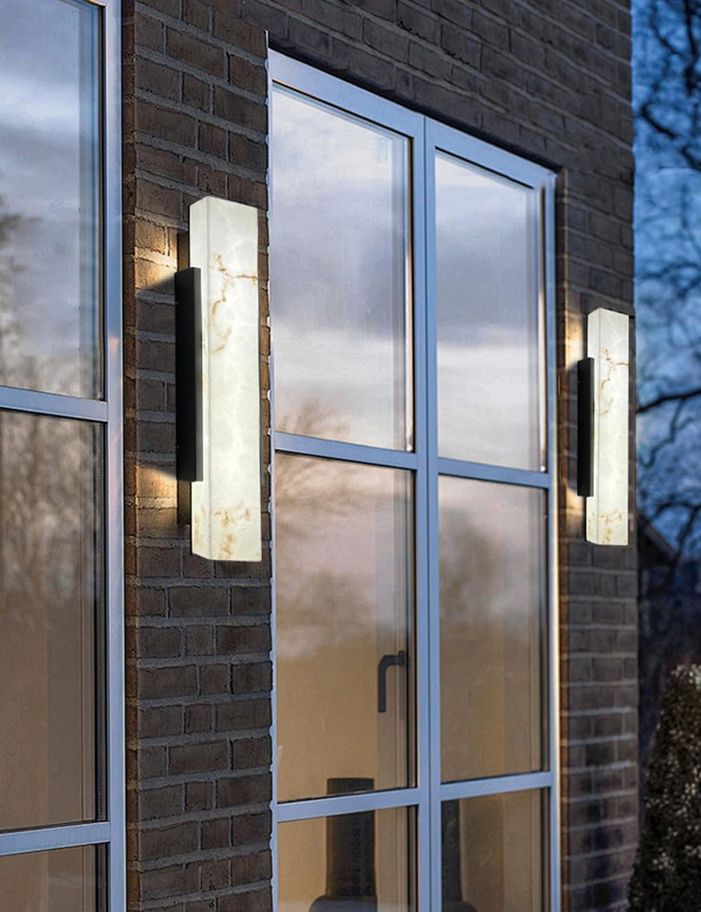 Imitation Alabaster Linear Outdoor Wall Sconce