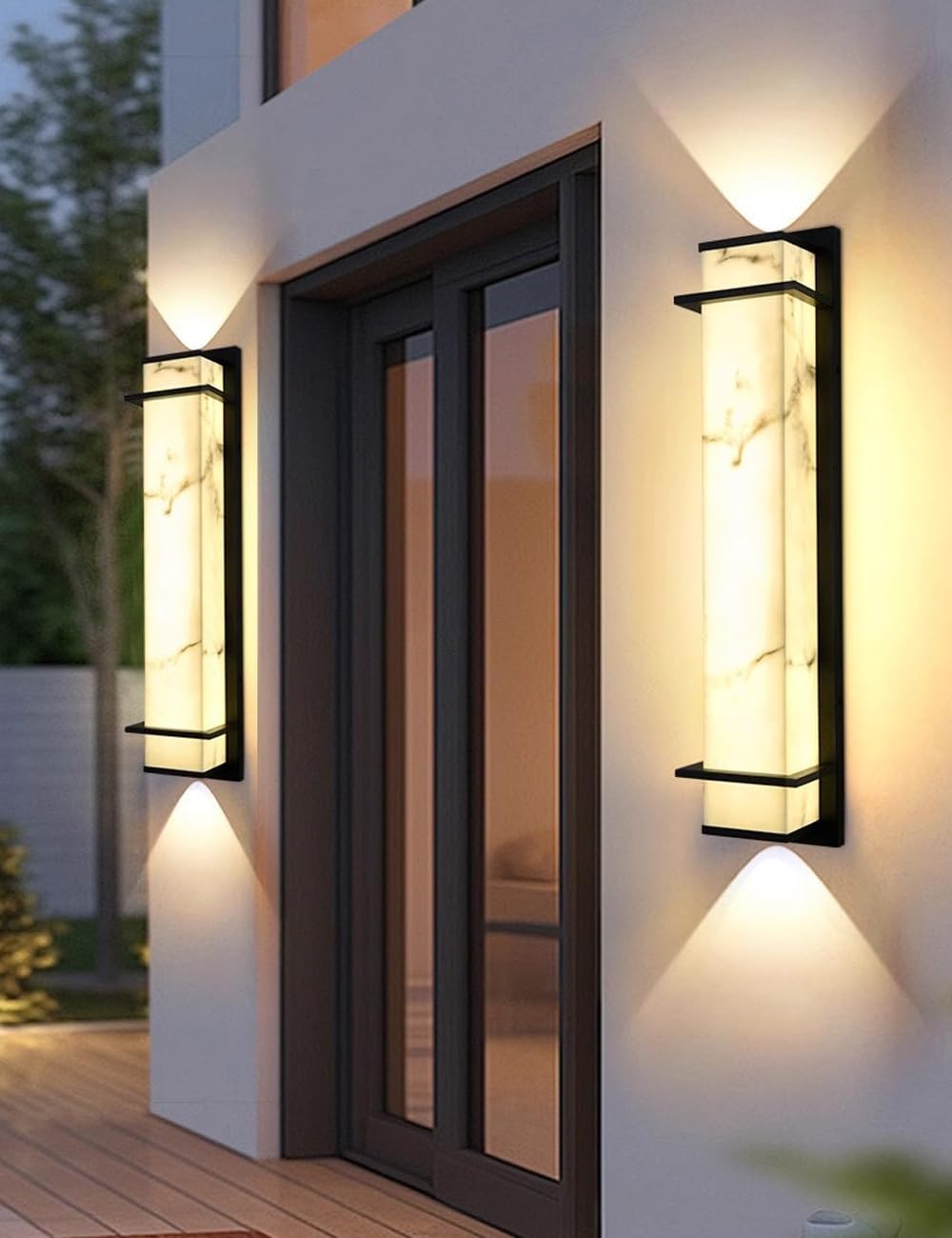 Marble Texture LED Outdoor Square Wall Sconce