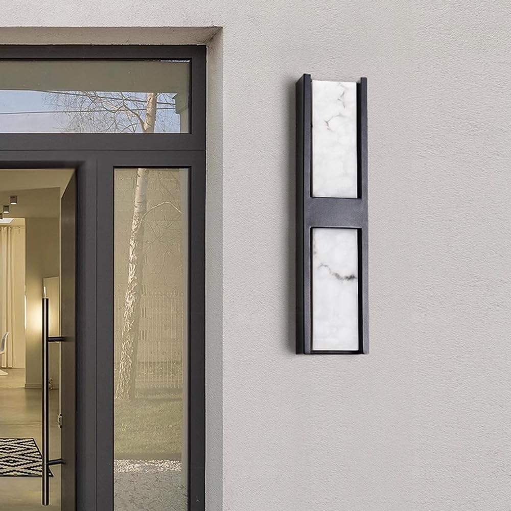 Marble Texture LED Outdoor Wall Sconce 24.8"