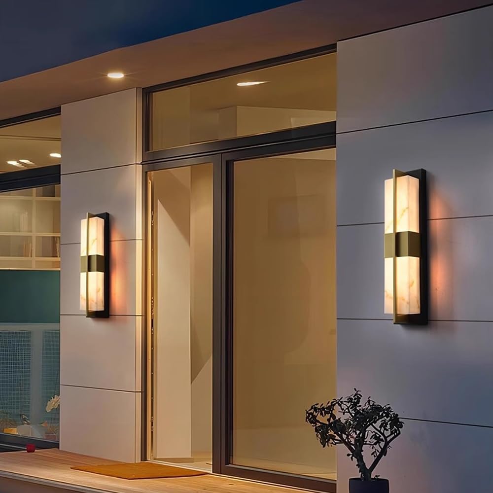 Marble Texture LED Outdoor Wall Sconce 51CM
