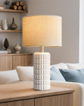 Modern White Ceramic Table Lamp 23"