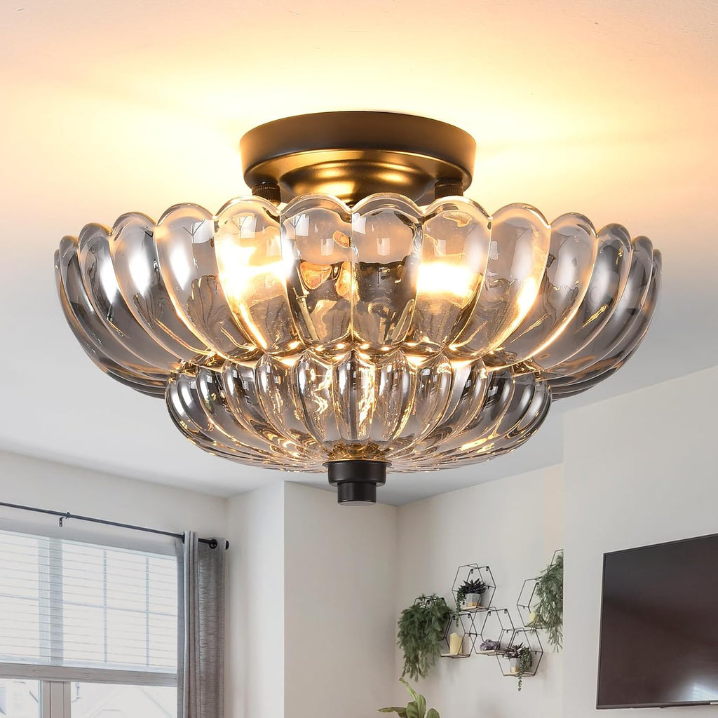 11.8" Vintage Semi Flush Ceiling Light
