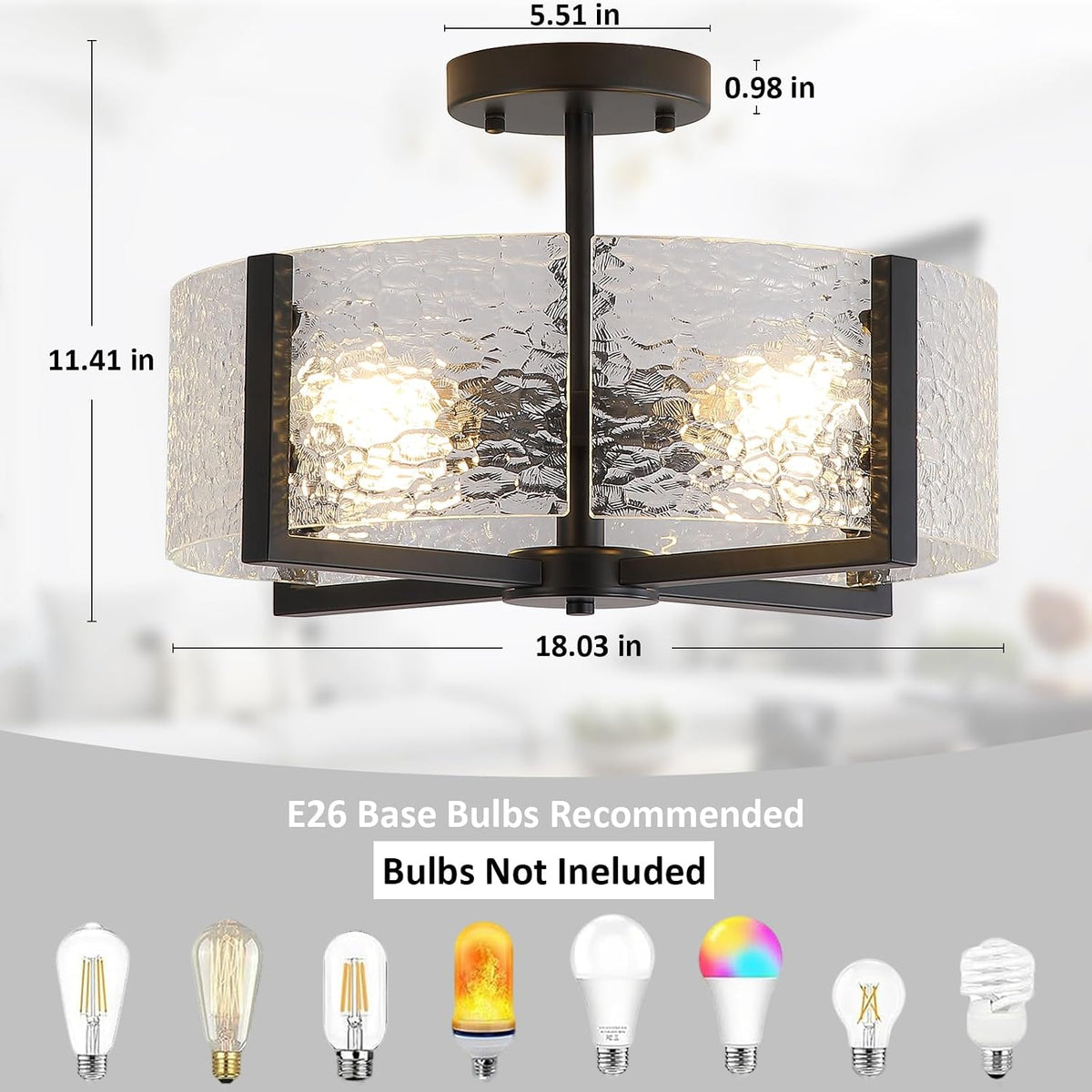 18" Farmhouse 4-Light Ceiling Light