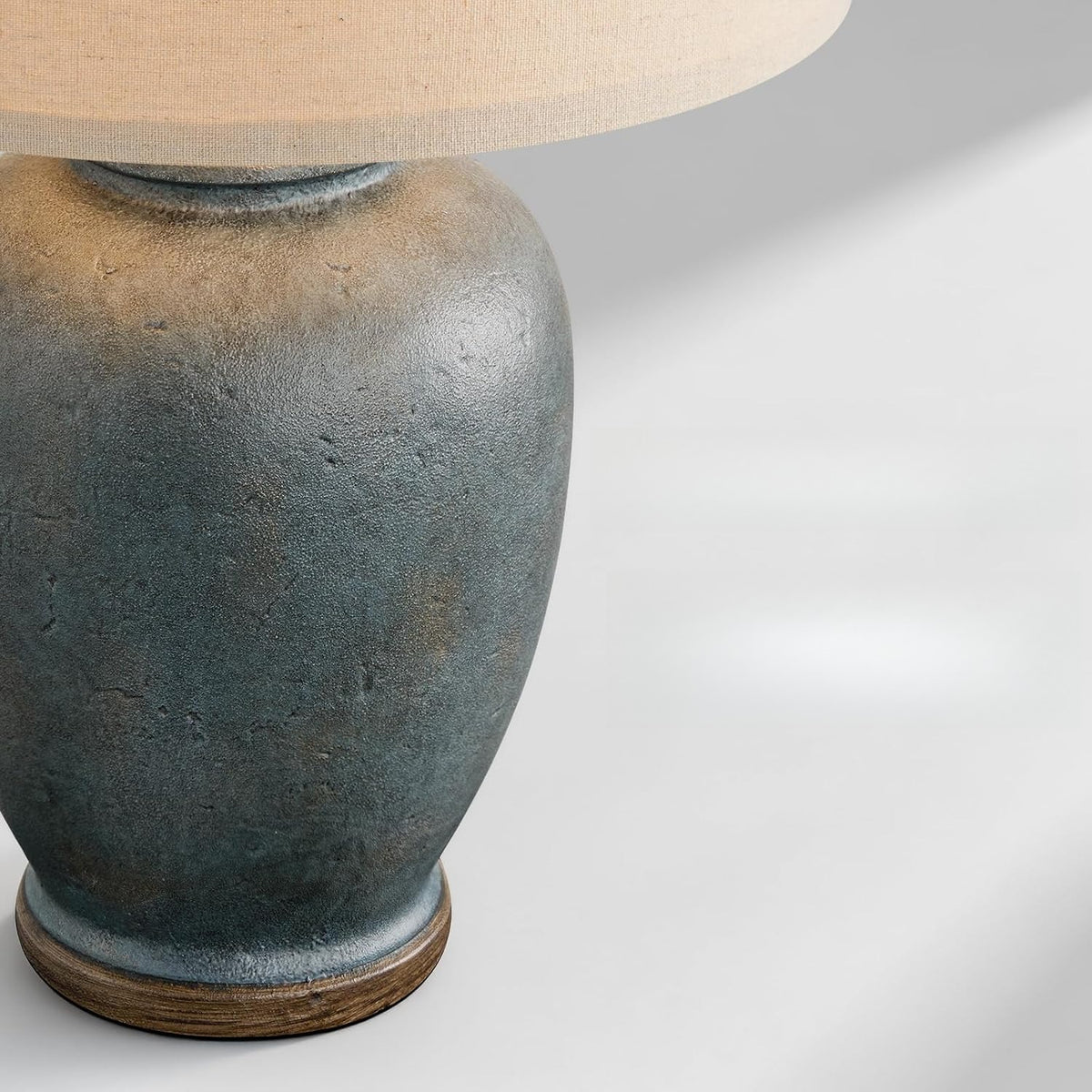 Boho Blue Ceramic Table Lamp 25"