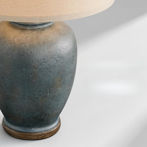 Boho Blue Ceramic Table Lamp 25"