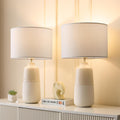 Tall White Ceramic Table Lamp Set of 2