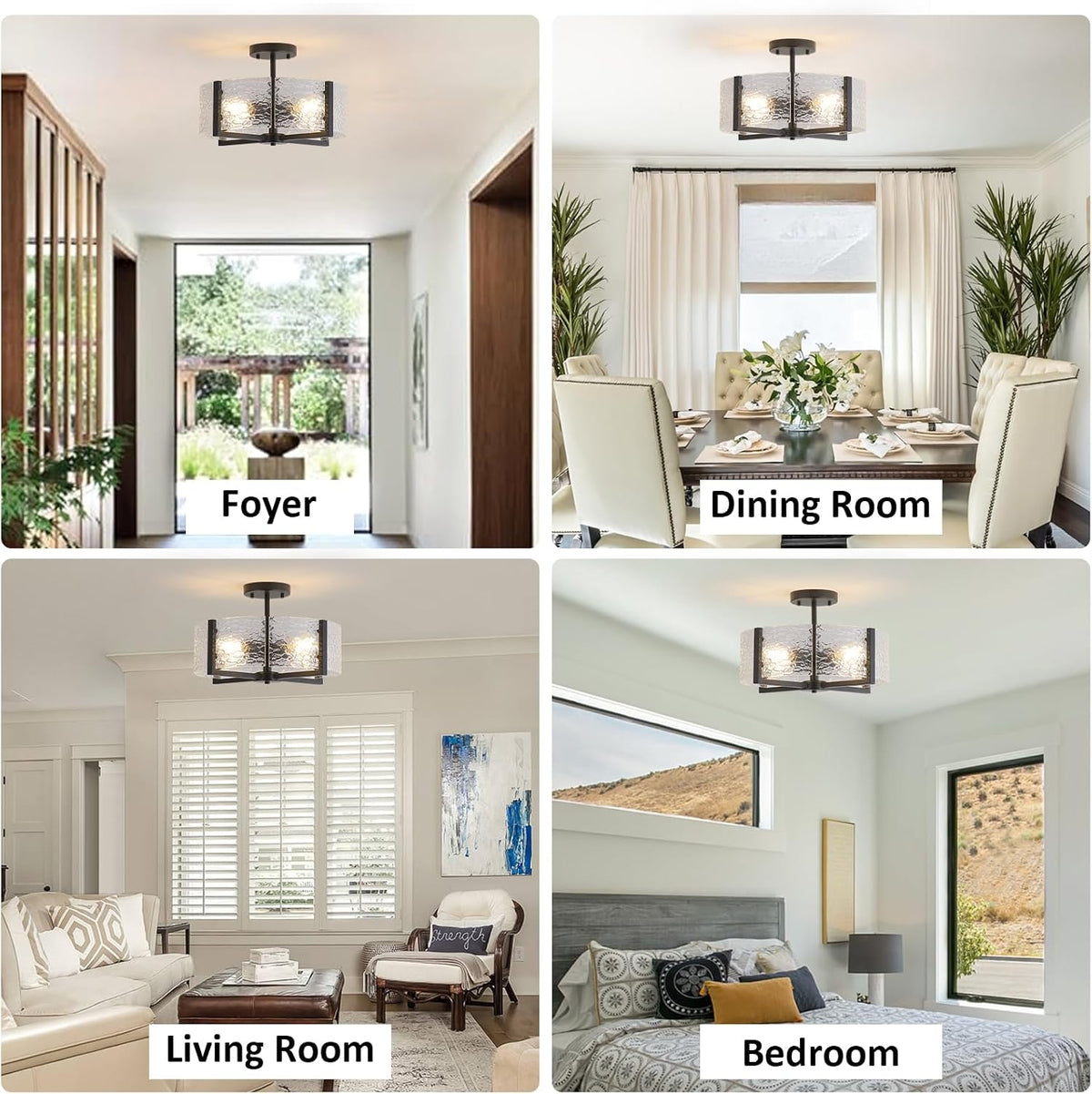 18" Farmhouse 4-Light Ceiling Light