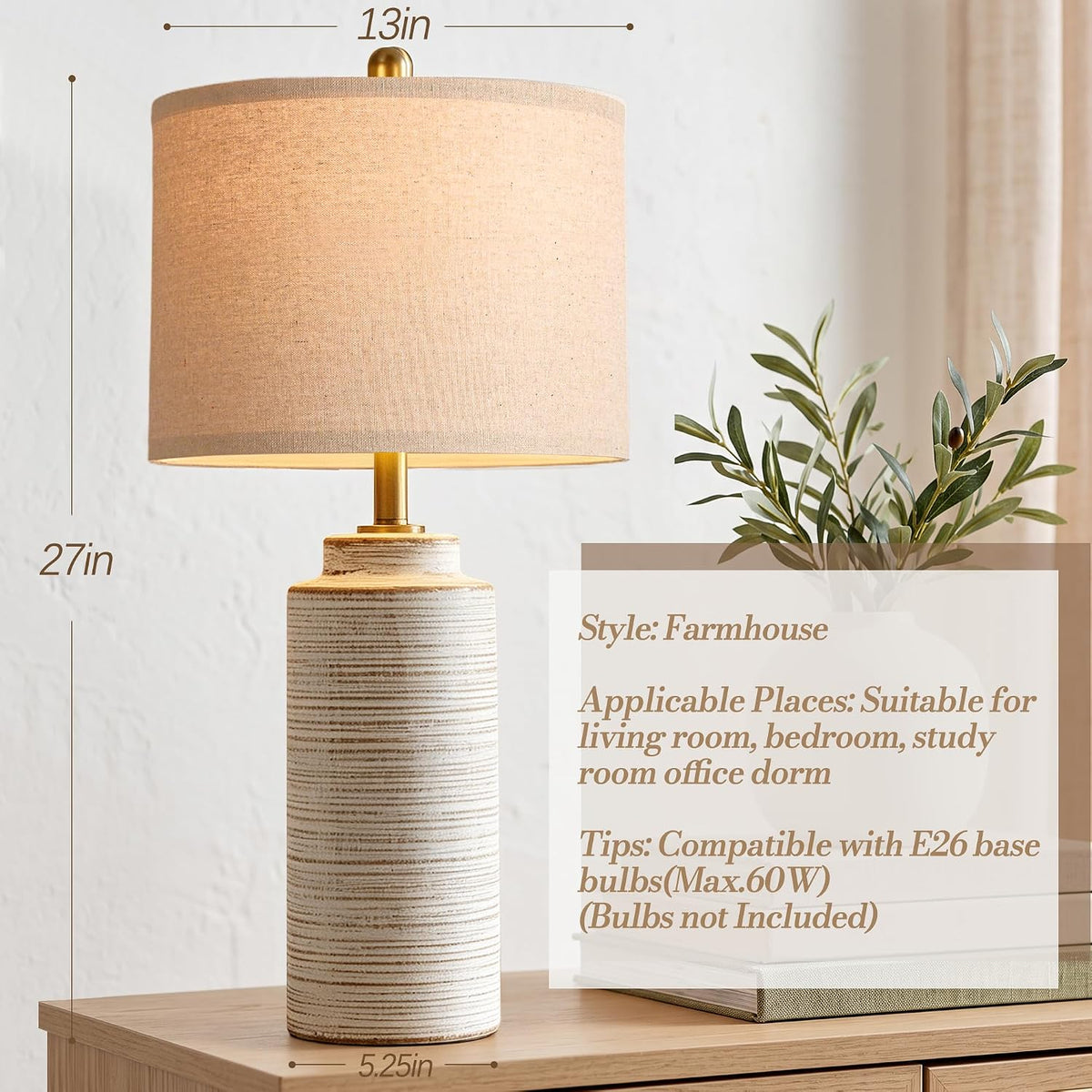 Vintage Ceramic Table Lamp Set of 2
