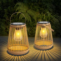 Rattan Solar Lanterns 2 Pack Outdoor